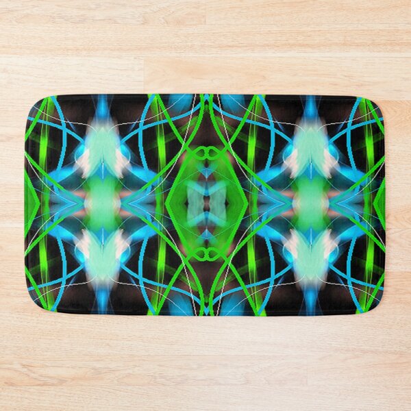 Item preview, Neon blue and green graphic psychedelic ,arte abstracto,abstract art design designed and sold by Adri Barnard.