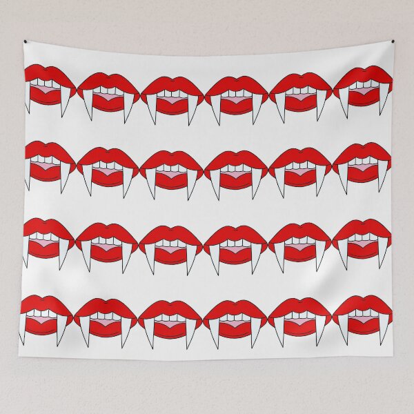 Item preview, Vampire - Red Pouty Lips With Fangs Drawing designed and sold by cgroenewald.