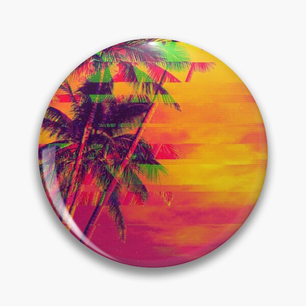 Item preview,    Tropical Glitch Retro Palm Tree Sunset designed and sold by merchninja.