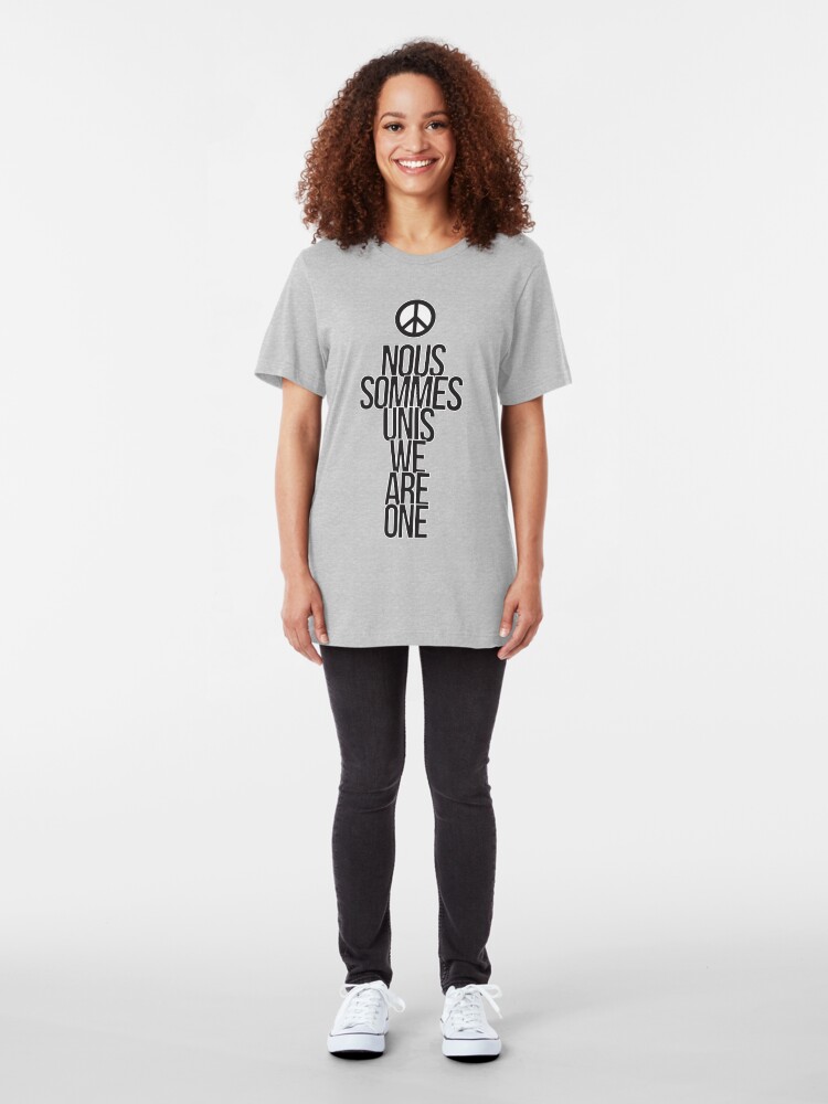 Alternate view of Nous Sommes Unis / We Are One Slim Fit T-Shirt