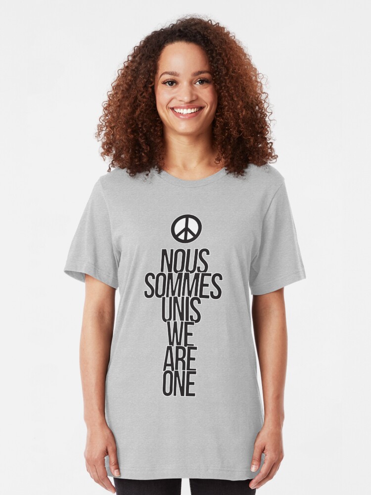 Alternate view of Nous Sommes Unis / We Are One Slim Fit T-Shirt