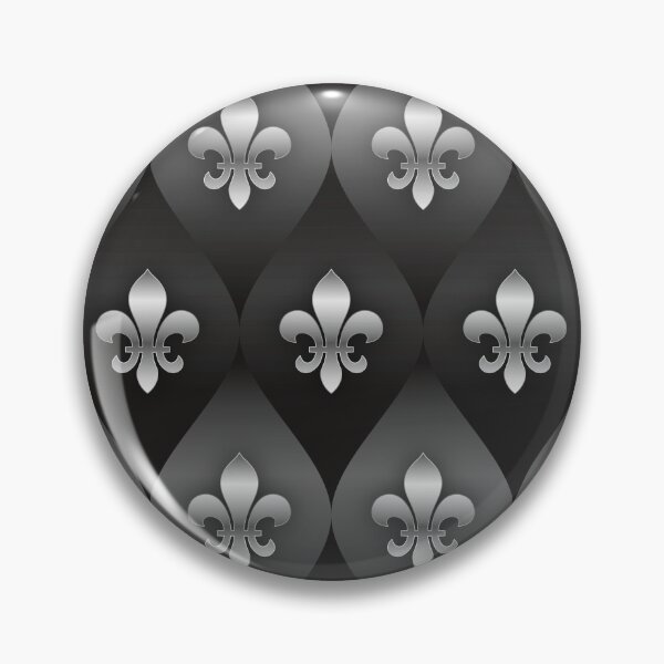 Item preview,  French lily motif in gray and silver with round diamonds. designed and sold by lathspell.
