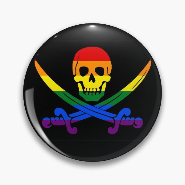 Item preview, LGBTQ Rainbow Pirate Jolly Roger  designed and sold by CCRev.