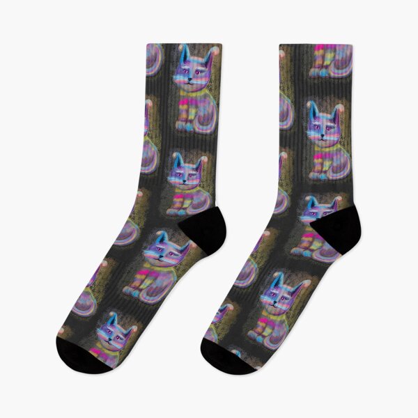 Item preview, Cat in Fabulous Rainbow Neon Colors and Purple Eyes designed and sold by GiorgioN.