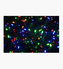 Illuminated closeup of tangled Christmas lights Photographic Print