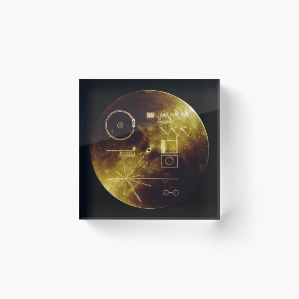 Voyager Spacecraft Golden Record Acrylic Block