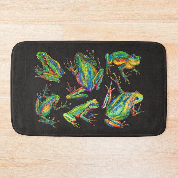 Item preview, Rainbow Frogs Pattern (black) designed and sold by Anna Kindt.