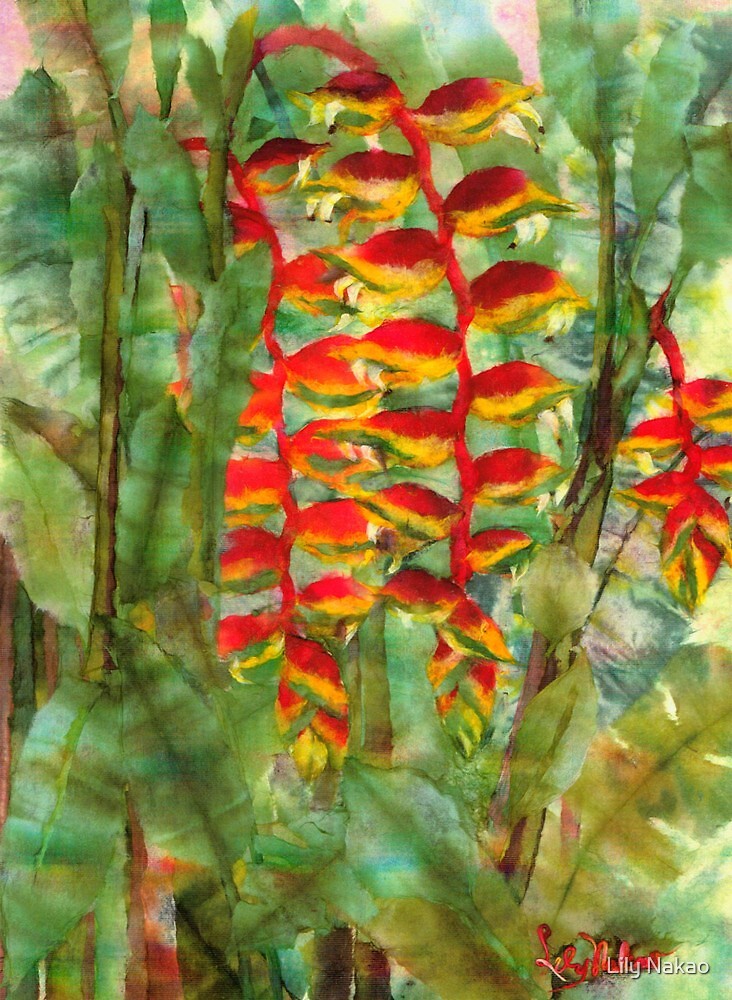 "Hanging Haleconias" by Lily Nakao Redbubble