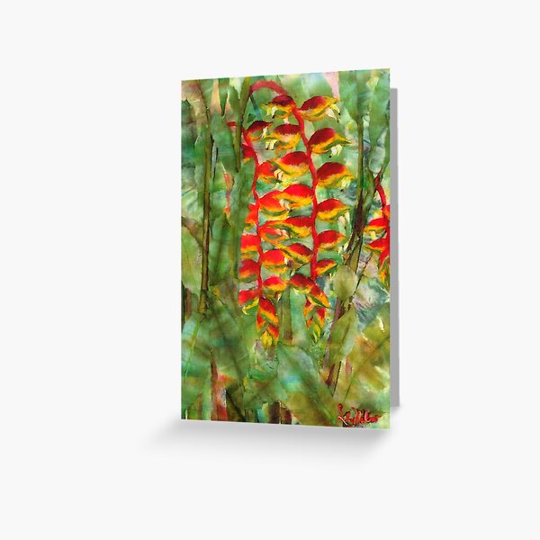 Hanging Haleconias Greeting Card