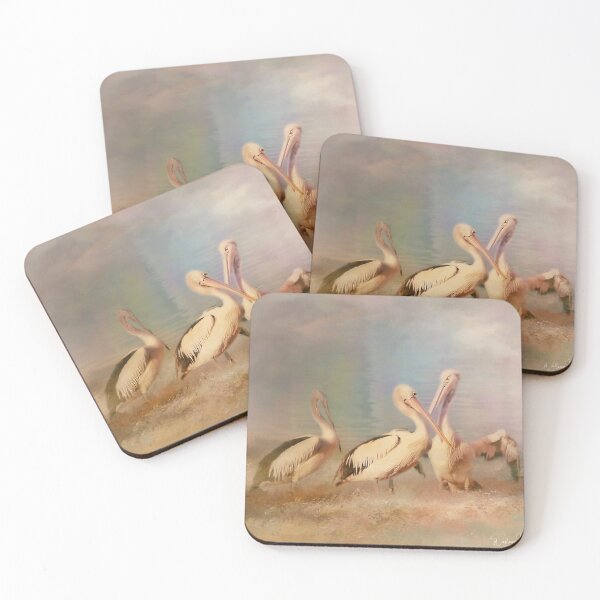Item preview, Pelicans Three By The Sea designed and sold by wallarooimages.