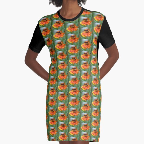 Zinnia Flower Summer Dream Graphic T-Shirt Dress