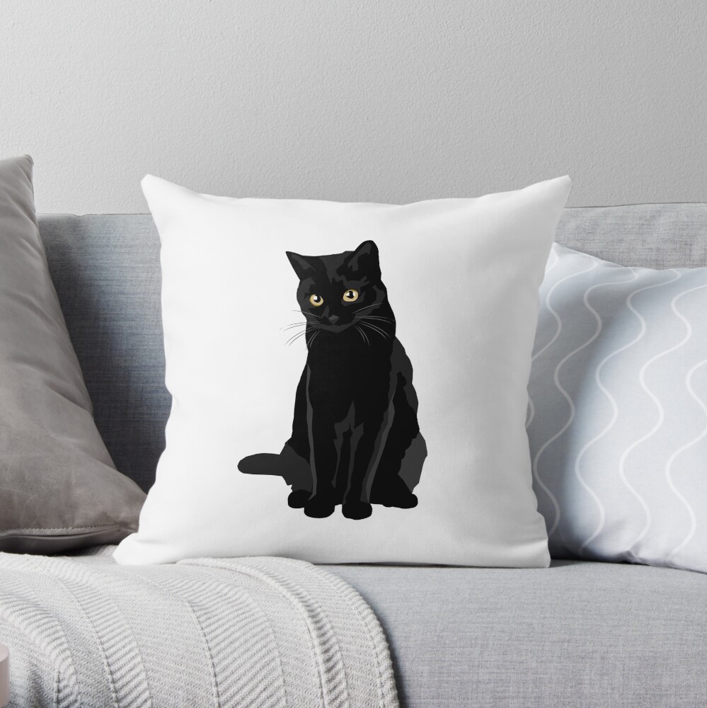 Black Cat Throw Pillow