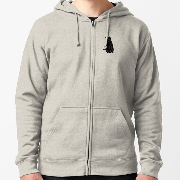 Black Cat Zipped Hoodie