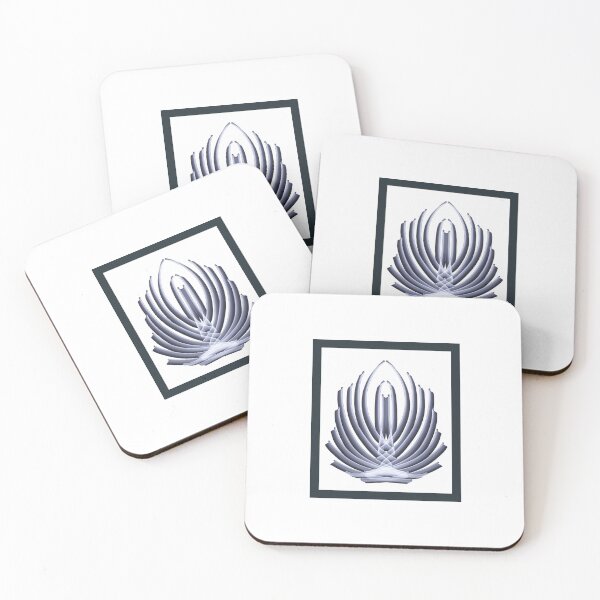 Item preview, Minimalist dusky blue motive with navy blue border on cool white. designed and sold by PetaJaneHome.