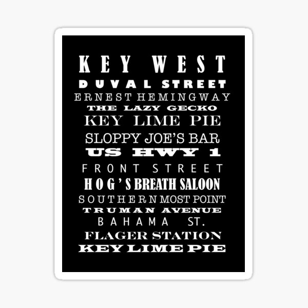 Key West Subway Art Sticker