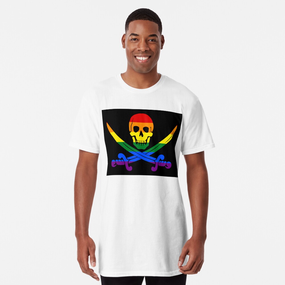 Rainbow Jolly Roger Pirate LGBT Pride Te T-Shirt - TeeHex