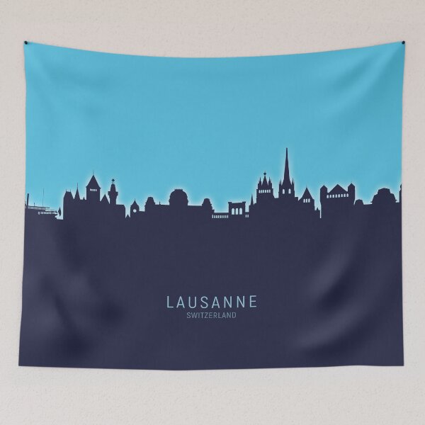 Item preview, Lausanne Switzerland Skyline designed and sold by ArtPrints.
