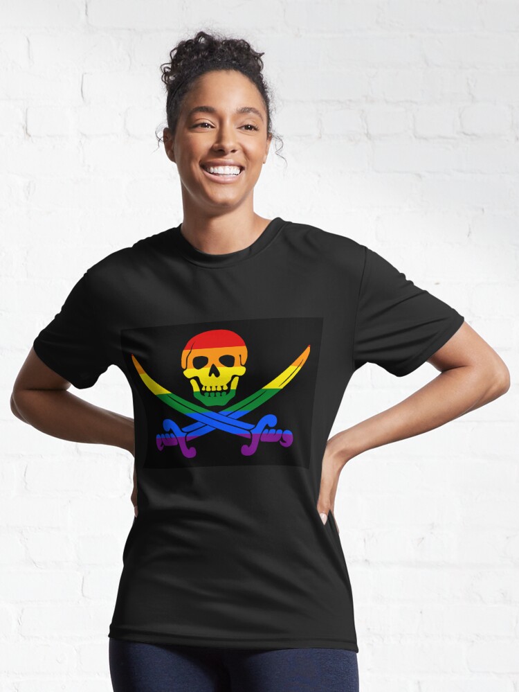 Rainbow Jolly Roger Pirate LGBT Pride Te T-Shirt - TeeHex