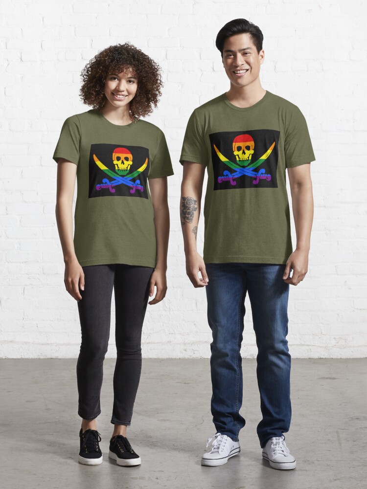 Rainbow Jolly Roger Pirate LGBT Pride Te T-Shirt - TeeHex