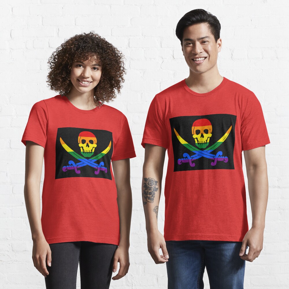 Rainbow Jolly Roger Pirate LGBT Pride Te T-Shirt - TeeHex