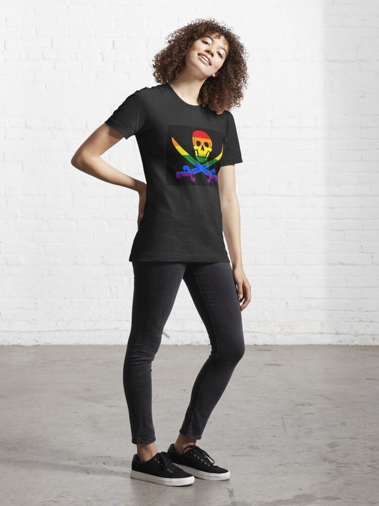 Rainbow Jolly Roger Pirate LGBT Pride Te T-Shirt - TeeHex