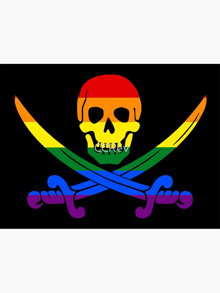 Rainbow Gay Pride Skull And Crossbones Pirate Jolly Roger T-Shirt Rainbow Gay Pride Skull And Crossbones Pirate Jolly Roger T-Shirt
