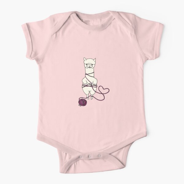 alpaca tied up Short Sleeve Baby One-Piece