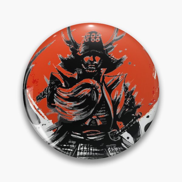 Item preview, Japan samurai in armor with katana before sunrise - art print designed and sold by Kallandra.
