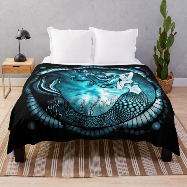 Item preview, Mermaid Mandala - Blue Grunge designed and sold by serenaking.