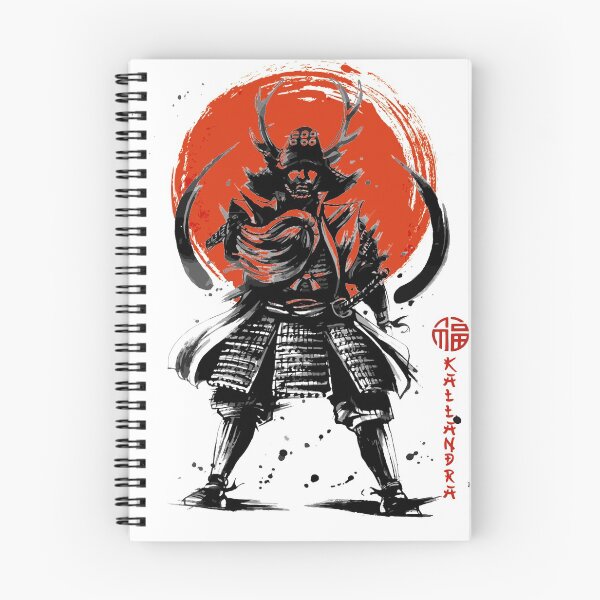 Item preview, Japan samurai in armor with katana before sunrise - art print designed and sold by Kallandra.