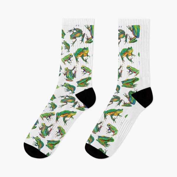 Item preview, Rainbow Frogs Pattern (white) designed and sold by Anna Kindt.