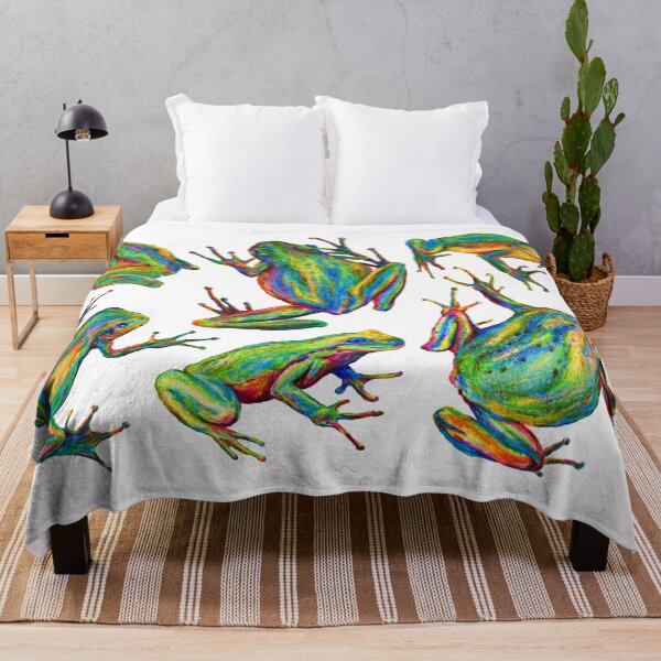 Item preview, Rainbow Frogs Pattern (white) designed and sold by Anna Kindt.