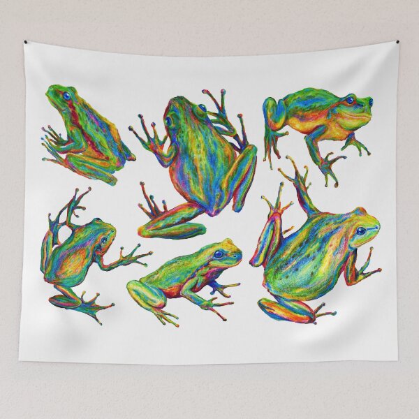 Item preview, Rainbow Frogs Pattern (white) designed and sold by Anna Kindt.