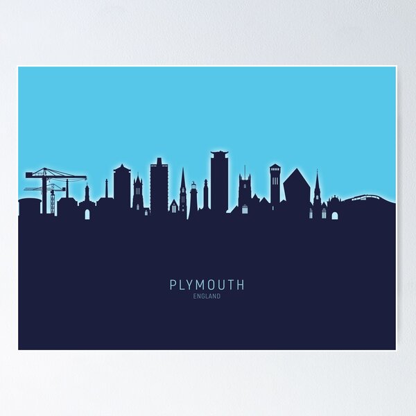 Artikelvorschau, Plymouth England Skyline entworfen und verkauft von ArtPrints.