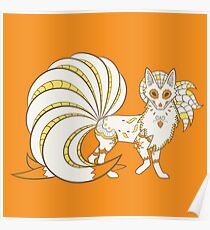 Ninetails Pokemuerto | Pokemon & Day of The Dead Mashup Poster