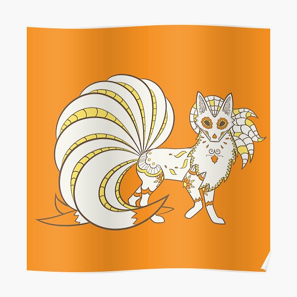 Ninetails Pokemuerto | Pokemon & Day of The Dead Mashup Poster