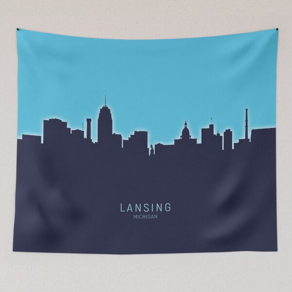 Item preview, Lansing Michigan Skyline designed and sold by ArtPrints.