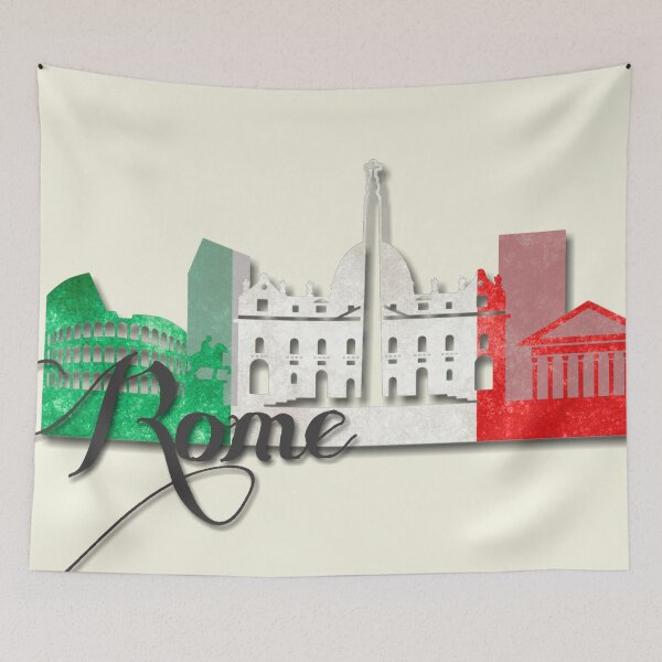 Item preview, Rome Italy with Italian Flag Art designed and sold by Alondra.
