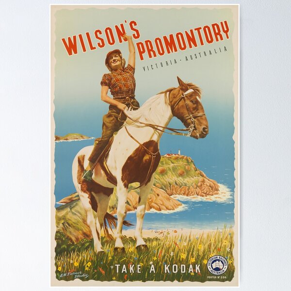 Item preview, Wilsons Promontary vintage travel poster designed and sold by stickart-marek.