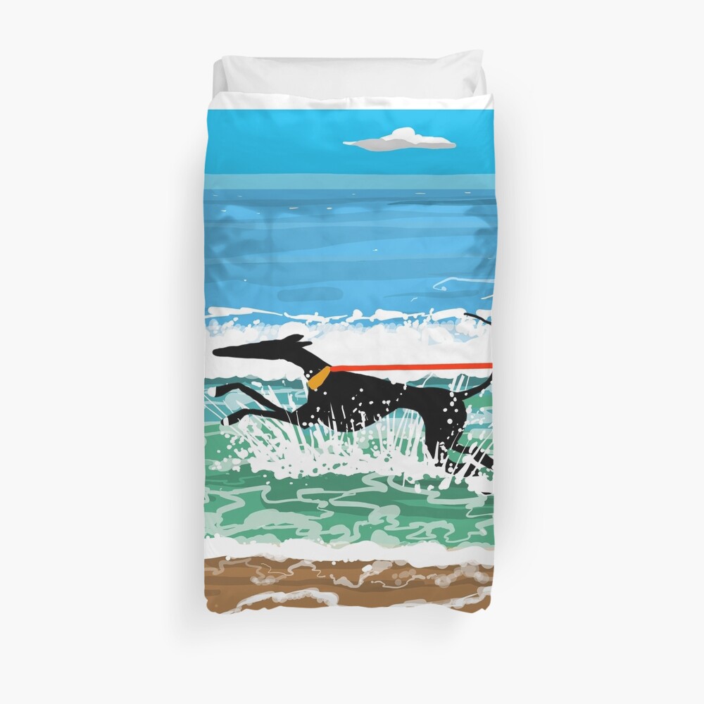 Running in the Sea Duvet Cover