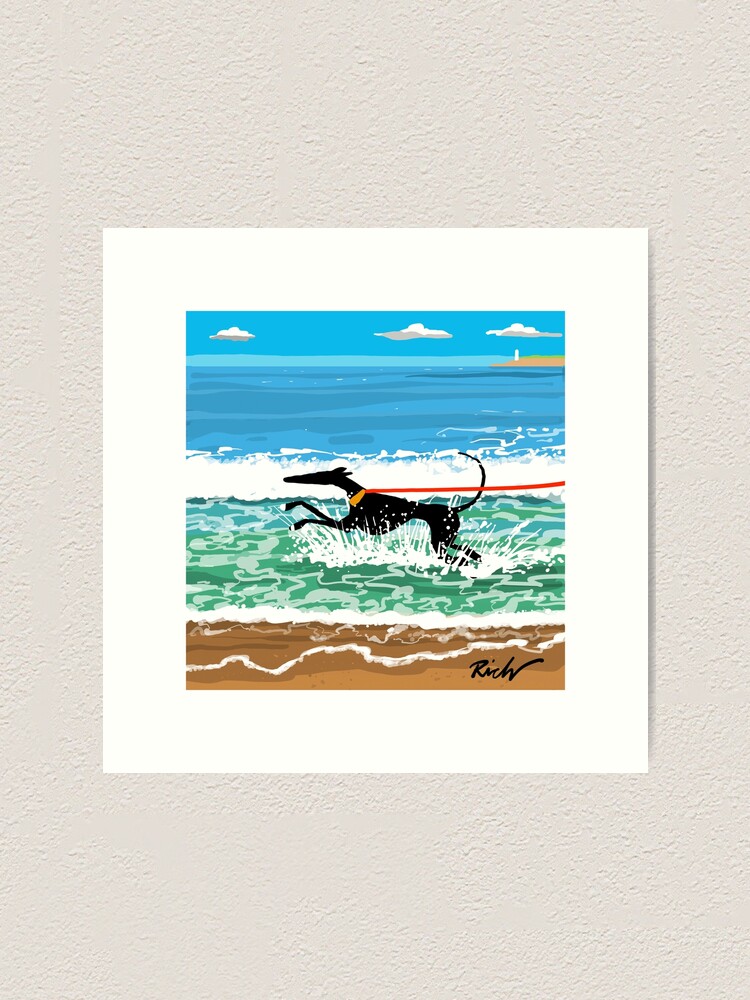 Alternate view of Running in the Sea Art Print