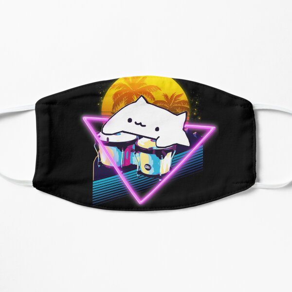 Bongo Cat Retro 80s Flat Mask