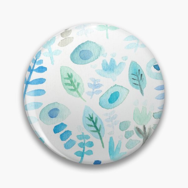 Item preview, Blue Leaves Bright Flowers Botanical Garden Illustration designed and sold by Hoi-polloiArt.