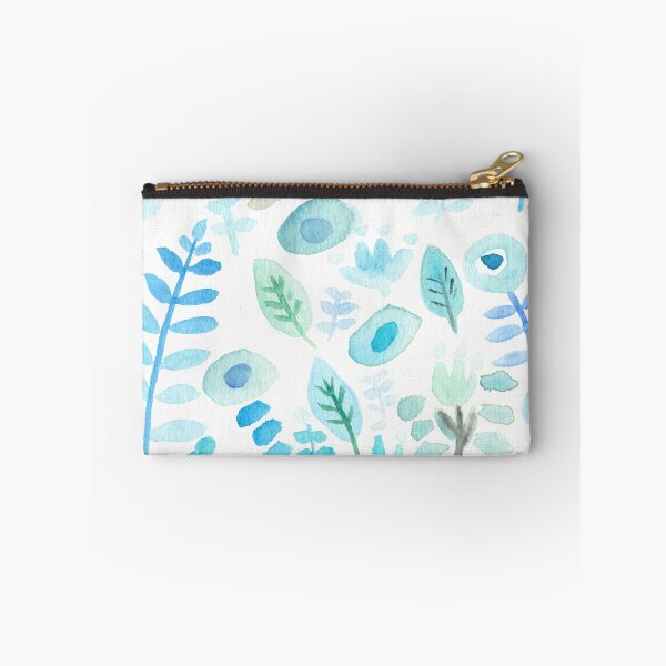 Item preview, Blue Leaves Bright Flowers Botanical Garden Illustration designed and sold by Hoi-polloiArt.