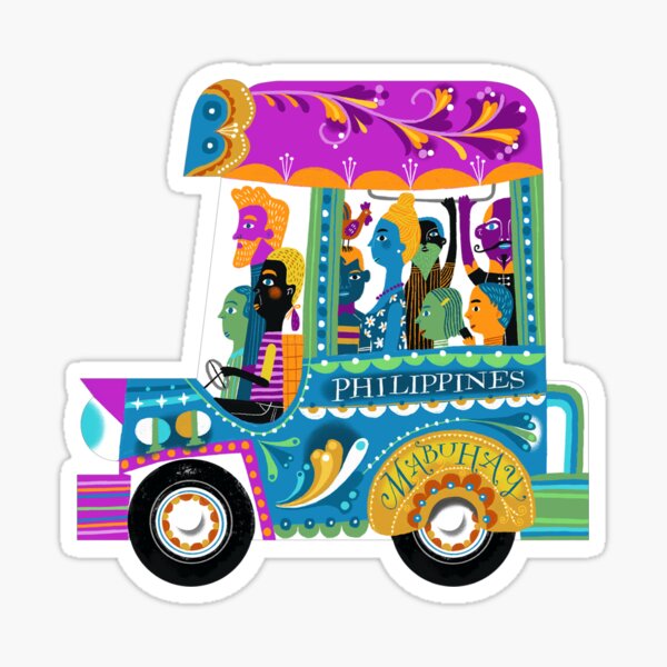 Mabuhay jeepney illustration by robert alejandro Sticker
