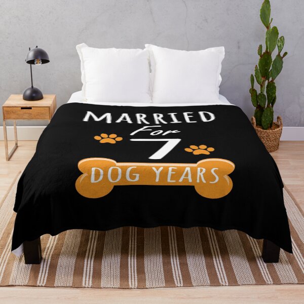 Item preview, 1st Anniversary Funny Married For 7 Dog Years Marriage graphic designed and sold by Grabitees.