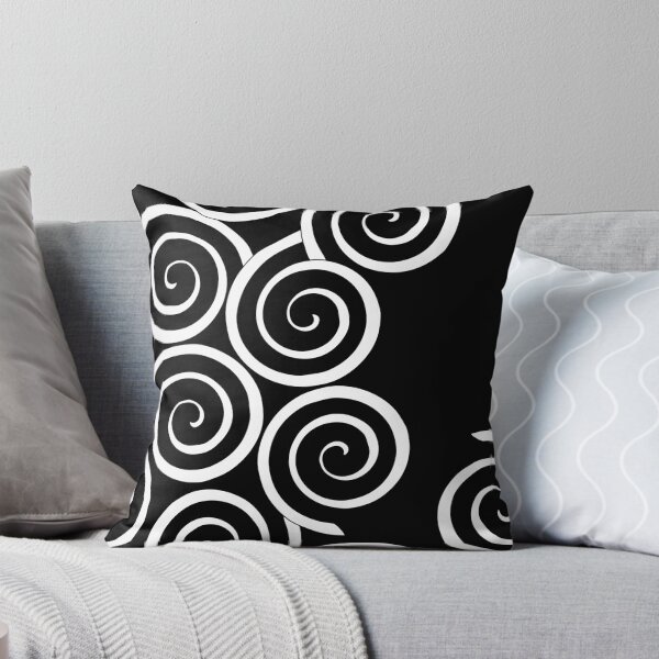 Item preview, Black and white scattered spiral pattern designed and sold by nutmegfairy.