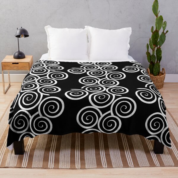 Item preview, Black and white scattered spiral pattern designed and sold by nutmegfairy.