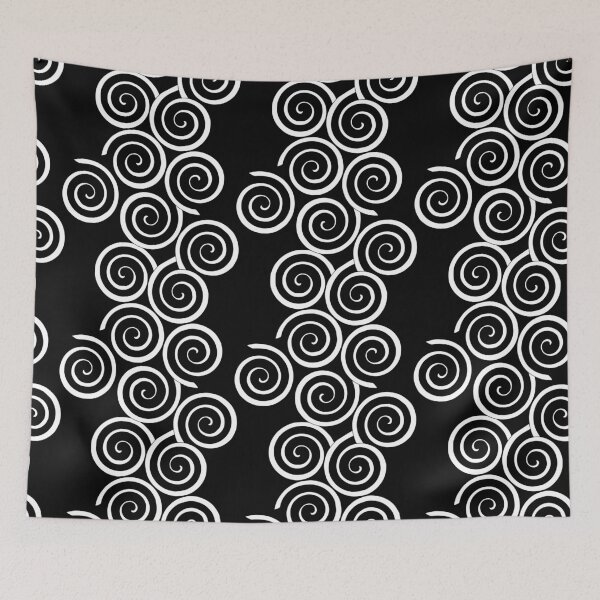 Item preview, Black and white scattered spiral pattern designed and sold by nutmegfairy.