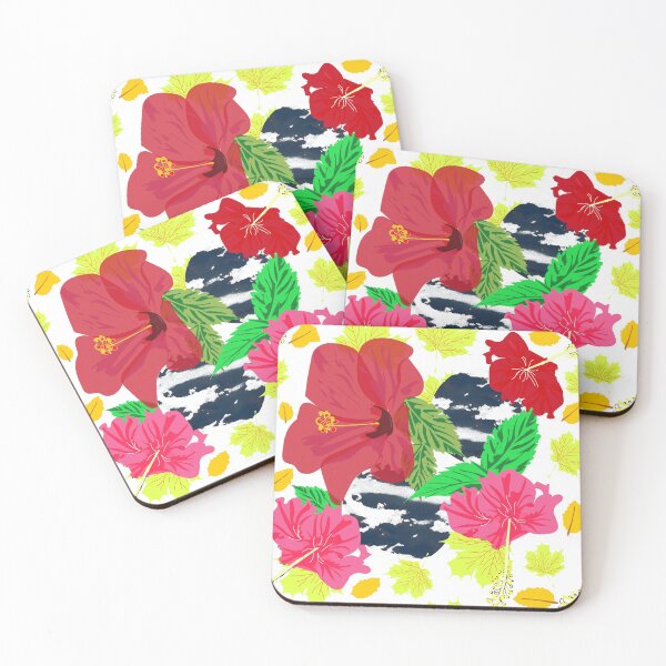 Item preview, Hibiscus rosa-sinensis Flowers repeat pattern artwork designed and sold by SueSakpal.